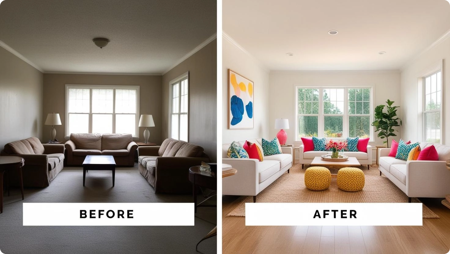 Picture comparing property before and after feedback provided.